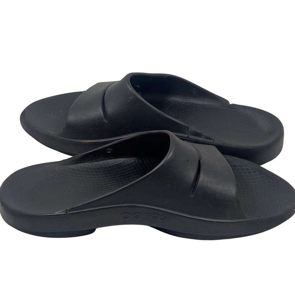 OOFOS OOahh Recovery Slide Black Sandals Men's 13 Women's 15 Slip-on Shoes